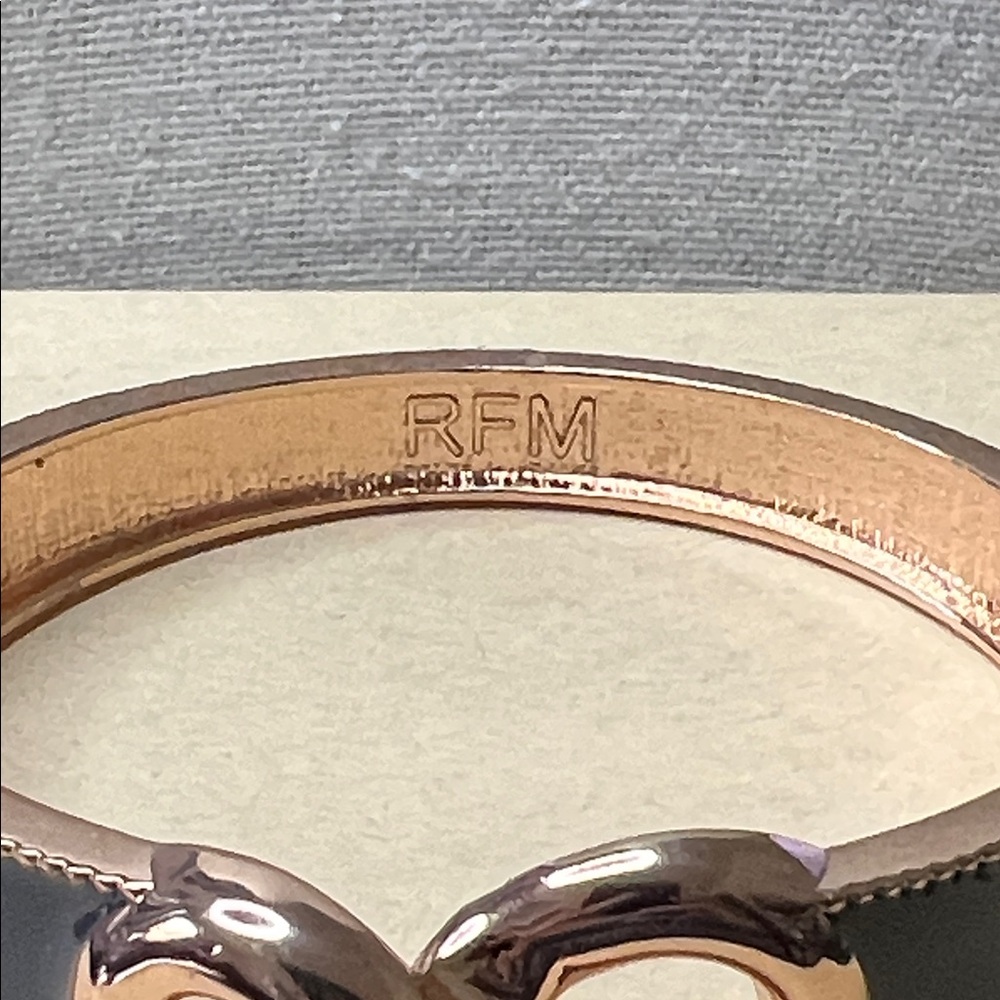 RFM stamped grey and rose gold hinge bracelet - Picture 2 of 4